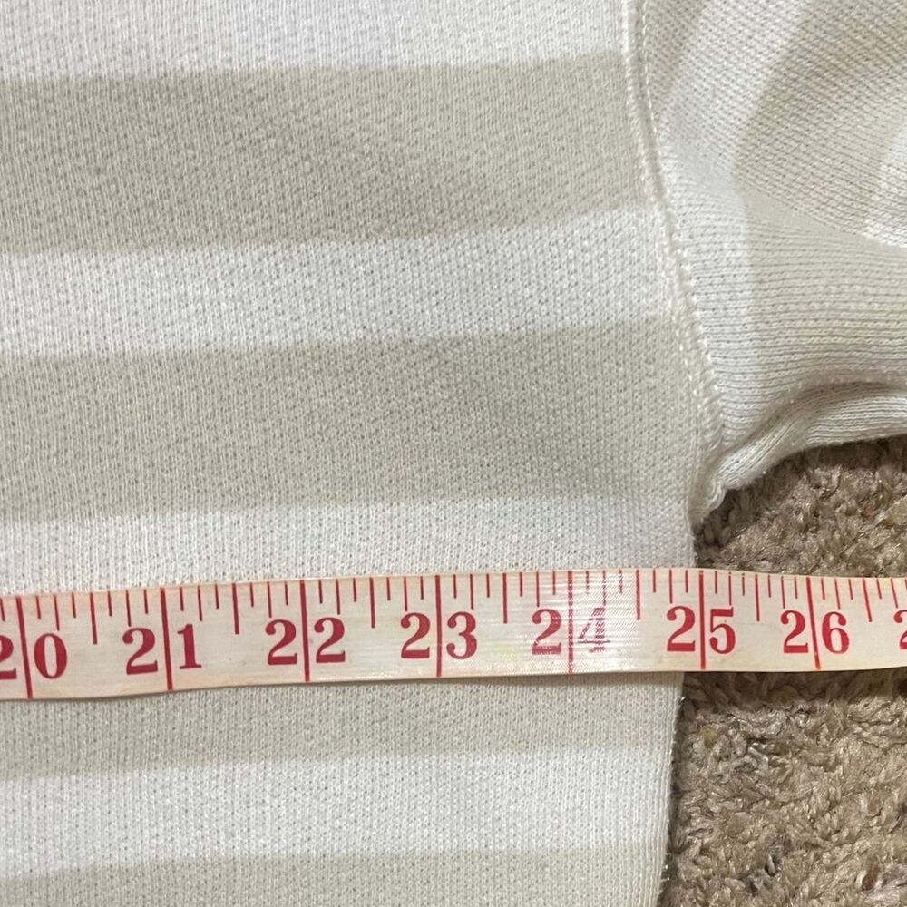 AE Big Hug Henley Sweatshirt Striped Neutral Oversized Small Cozy - Picture 12 of 13